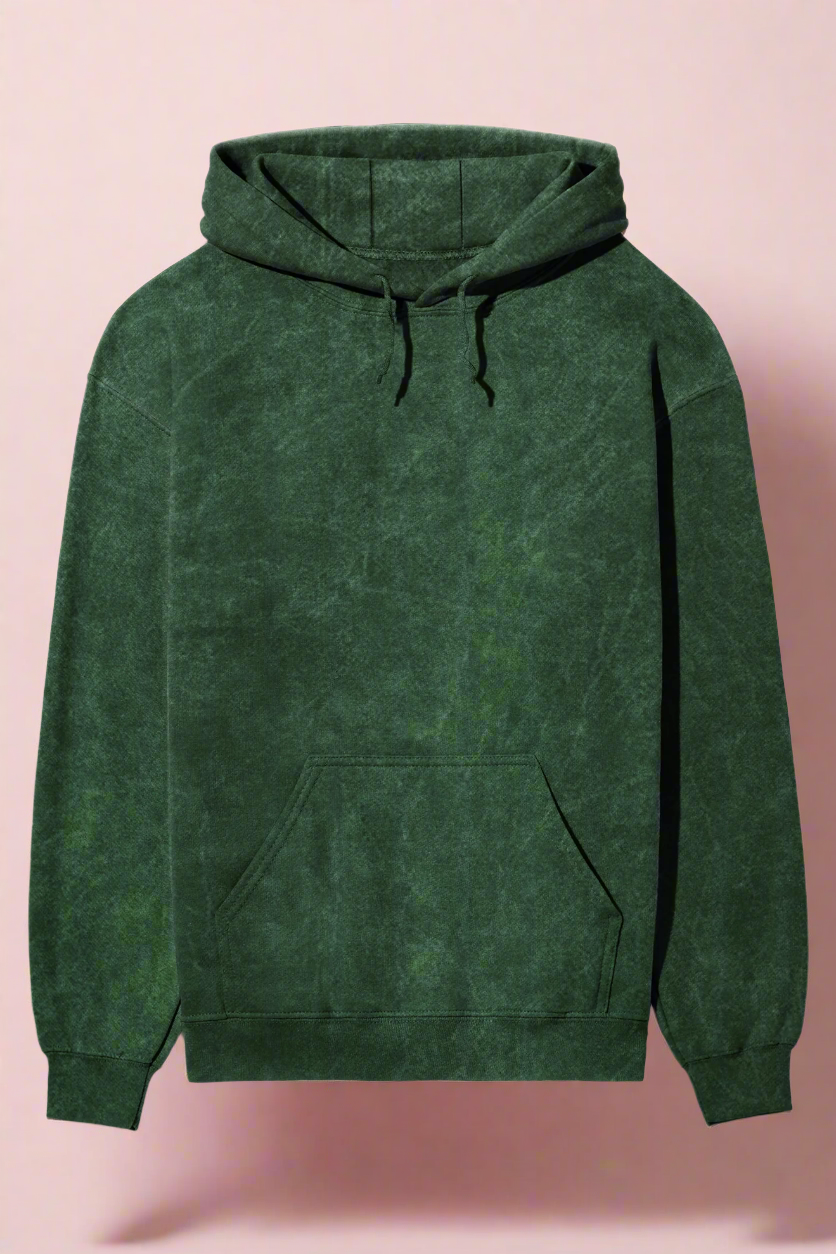 Unisex Full Sleeve Acid Wash Bikers Hoodie - Back Side Print (The Road is my Escape)