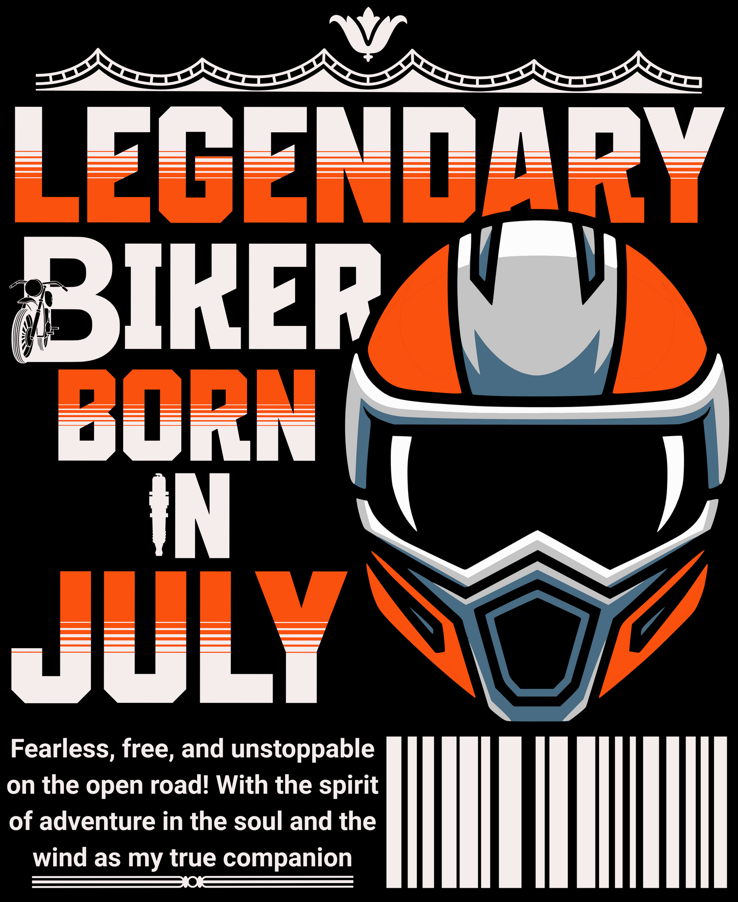 Unisex Classic Crew T-Shirt (Legendary Biker Born in July