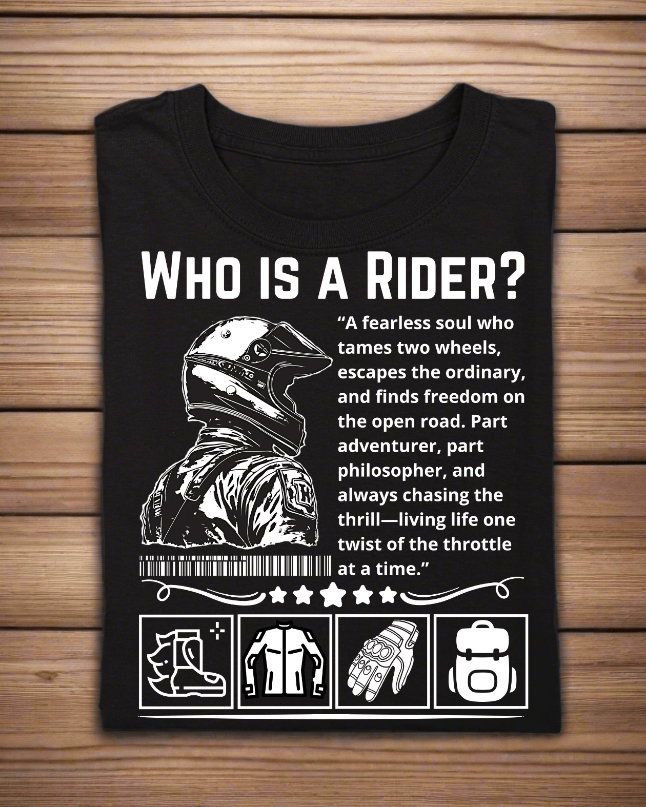 Round Neck Half Sleeve Biker T-Shirt (Who is a Rider?)