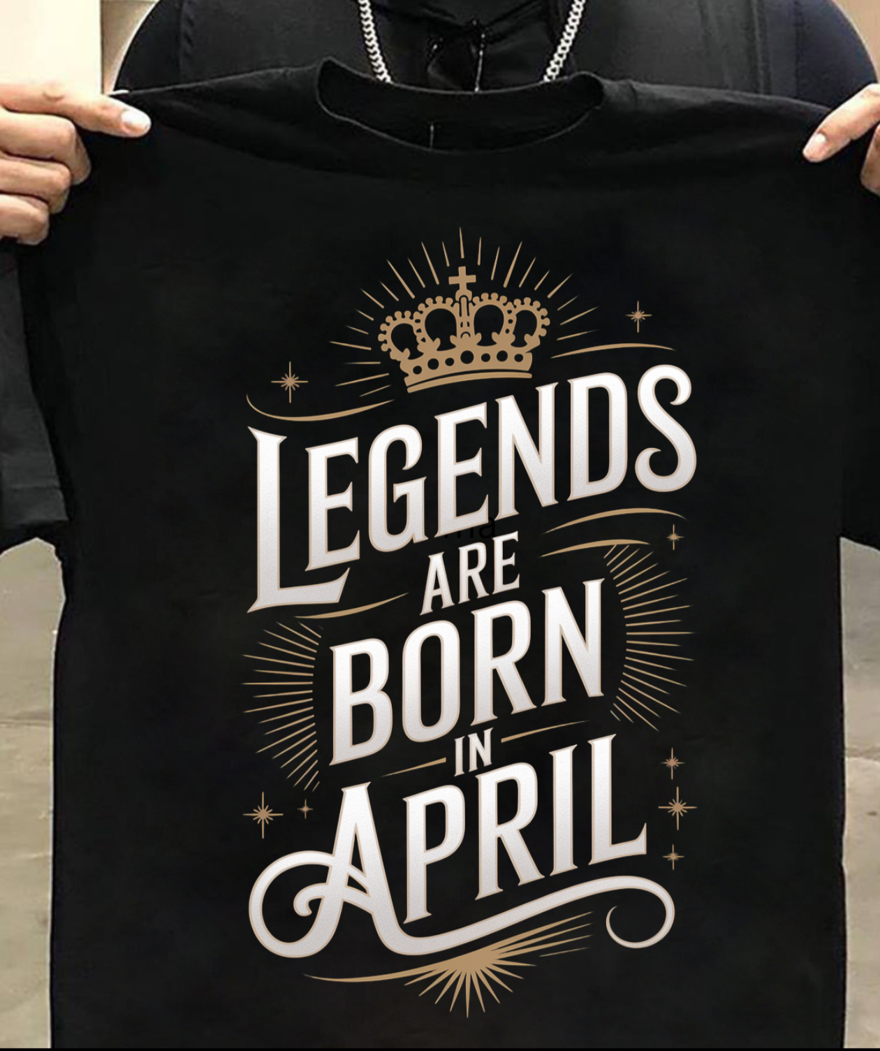 Birthday T-Shirt Round Neck Half Sleeve (Legends are born in April)
