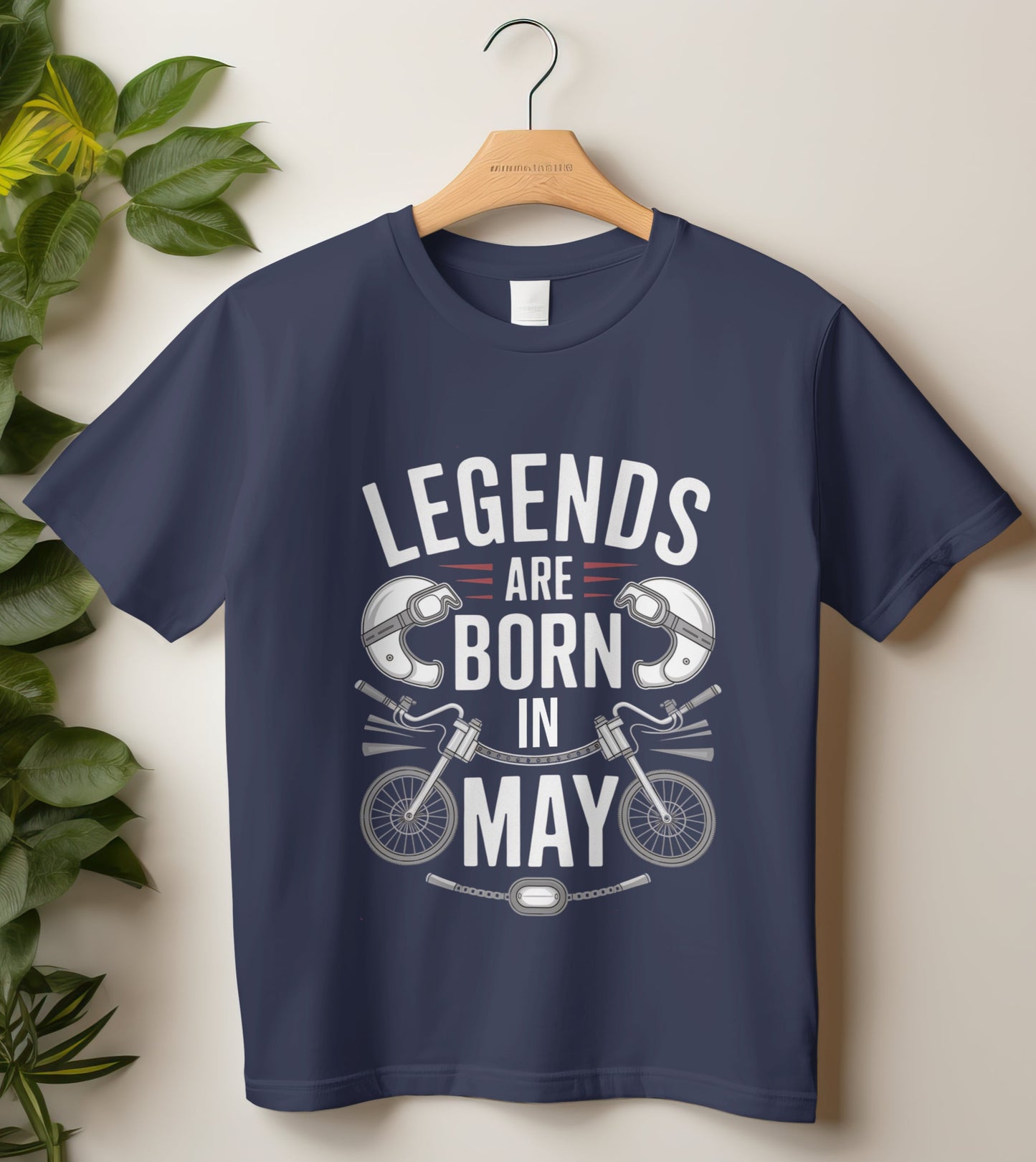 Biker Birthday T-shirt Round Neck Half Sleeve (Legends are born in May)