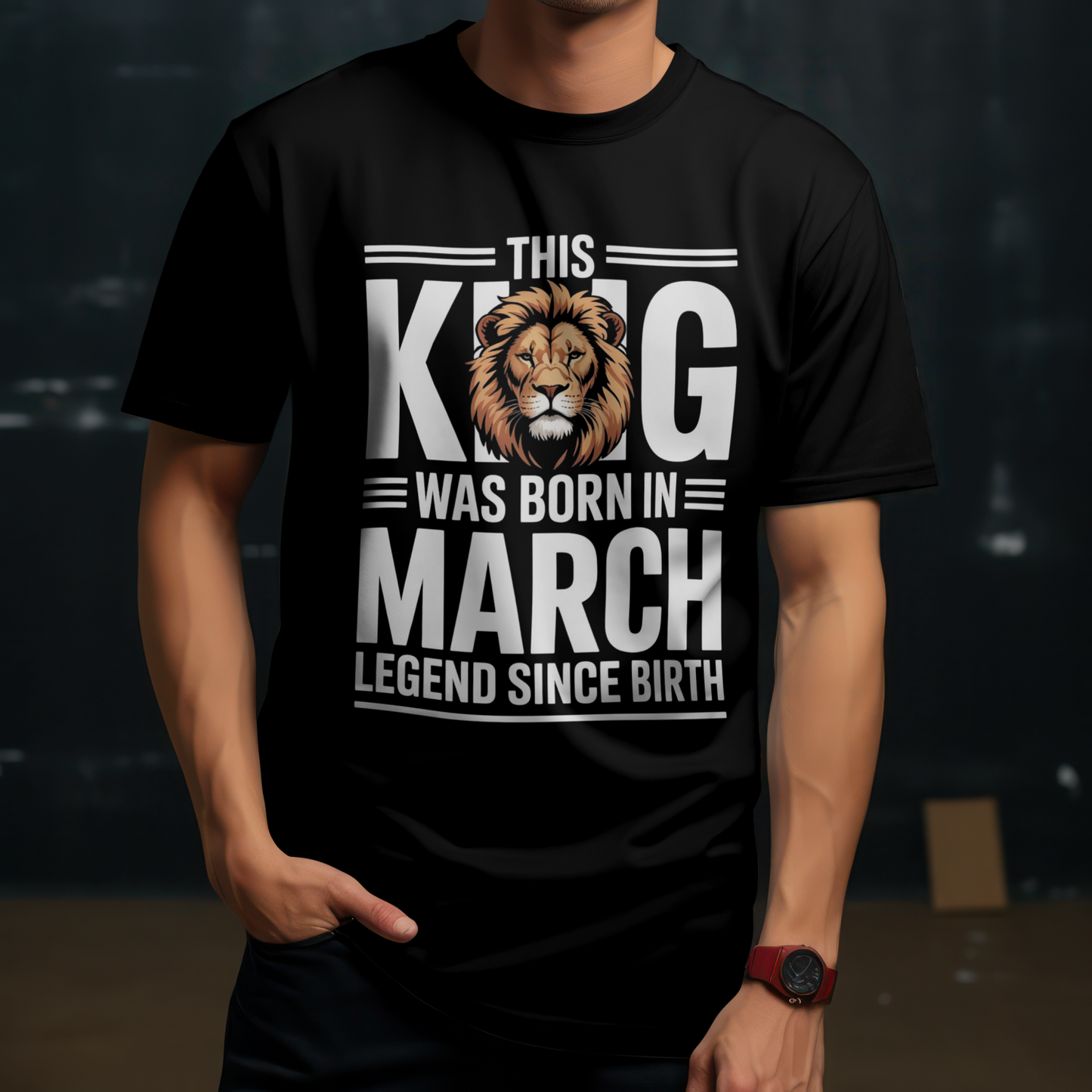 March Birthday Male Classic Crew T-Shirt (This King was born in March D-II)