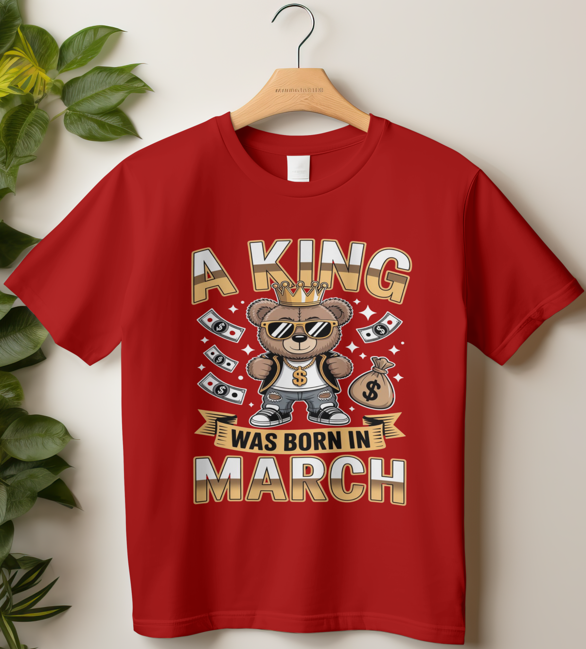 March Birthday Male Classic Crew T-Shirt (A King Was Born in March)