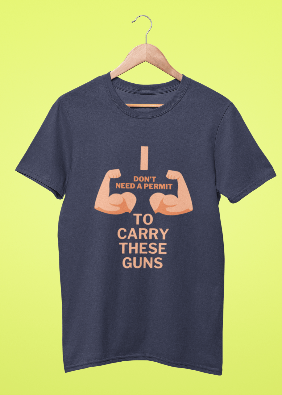Round Neck Men T-Shirt(I dont need a permit)