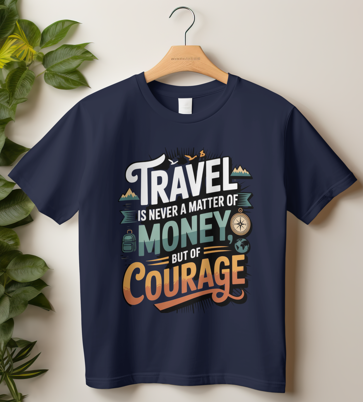 Travel Unisex Classic Crew T-Shirt (Travel is never a Matter of Money, But of Courage)