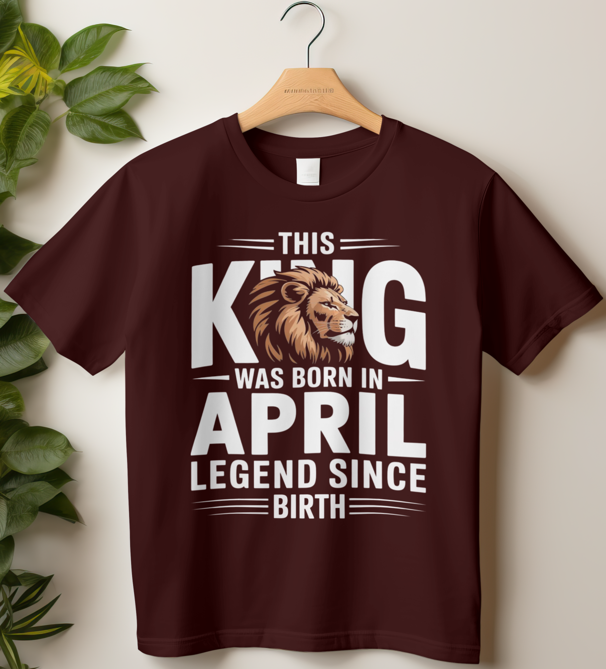 April Birthday Male Classic Crew T-Shirt (This King Was Born in April)