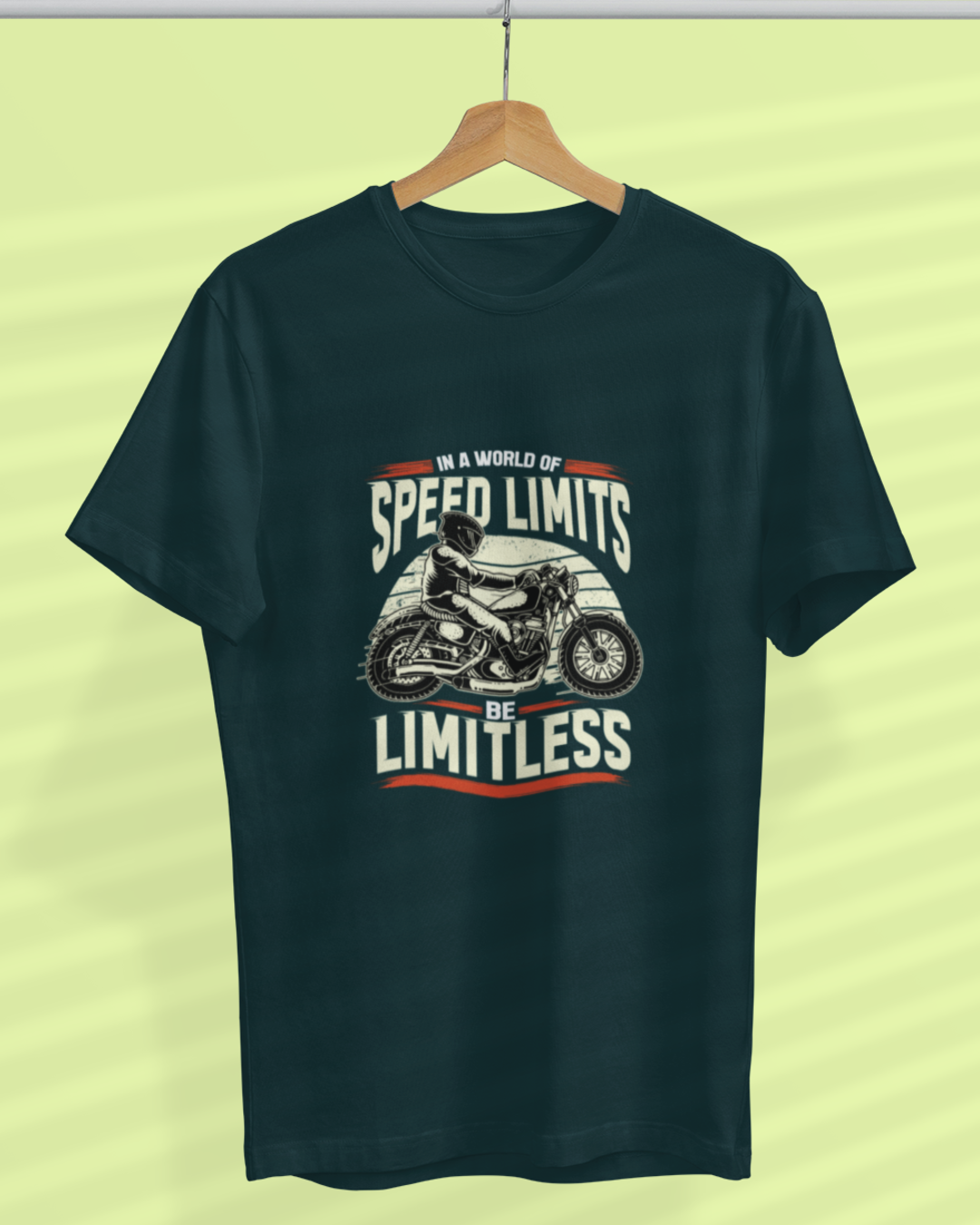 Round Neck Half Sleeve Biker T-Shirt (In a World full of Speed Limits)