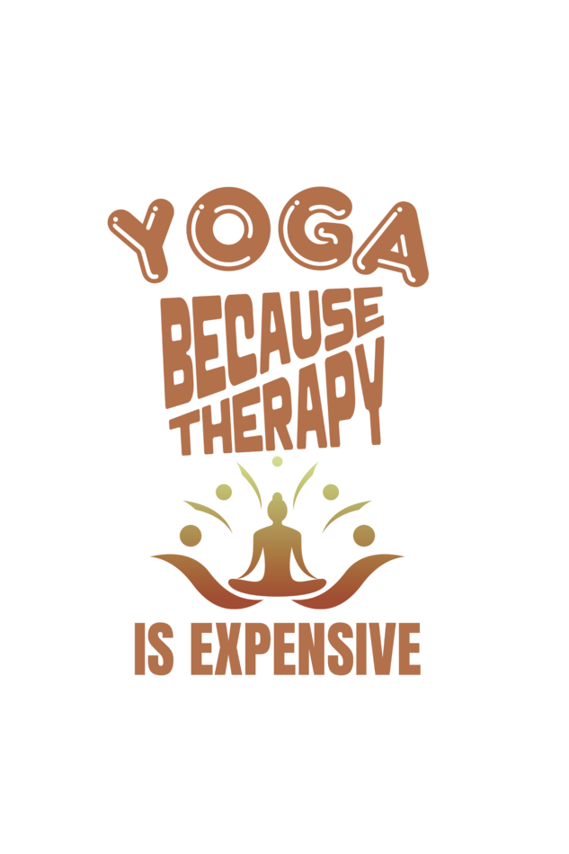 Round Neck Men Oversized T-Shirt Half Sleeve (Yoga B'Coz Therapy is Expensive)