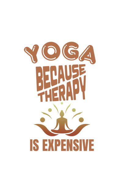 Round Neck Men Oversized T-Shirt Half Sleeve (Yoga B'Coz Therapy is Expensive)
