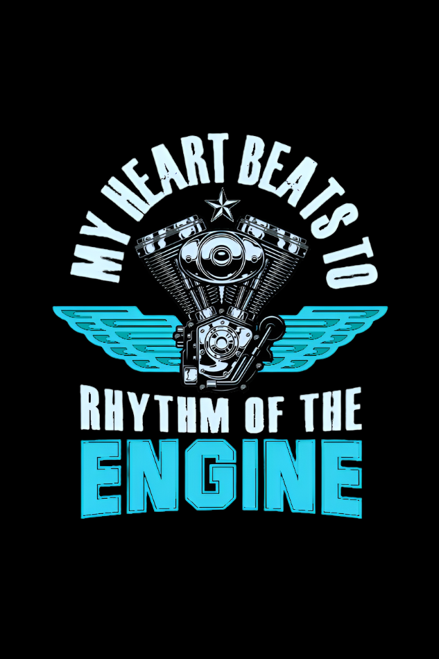 Round Neck Half Sleeve Biker T-Shirt (My Hearts beats to the Rhythm)