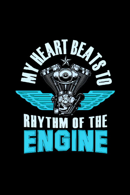 Round Neck Half Sleeve Biker T-Shirt (My Hearts beats to the Rhythm)