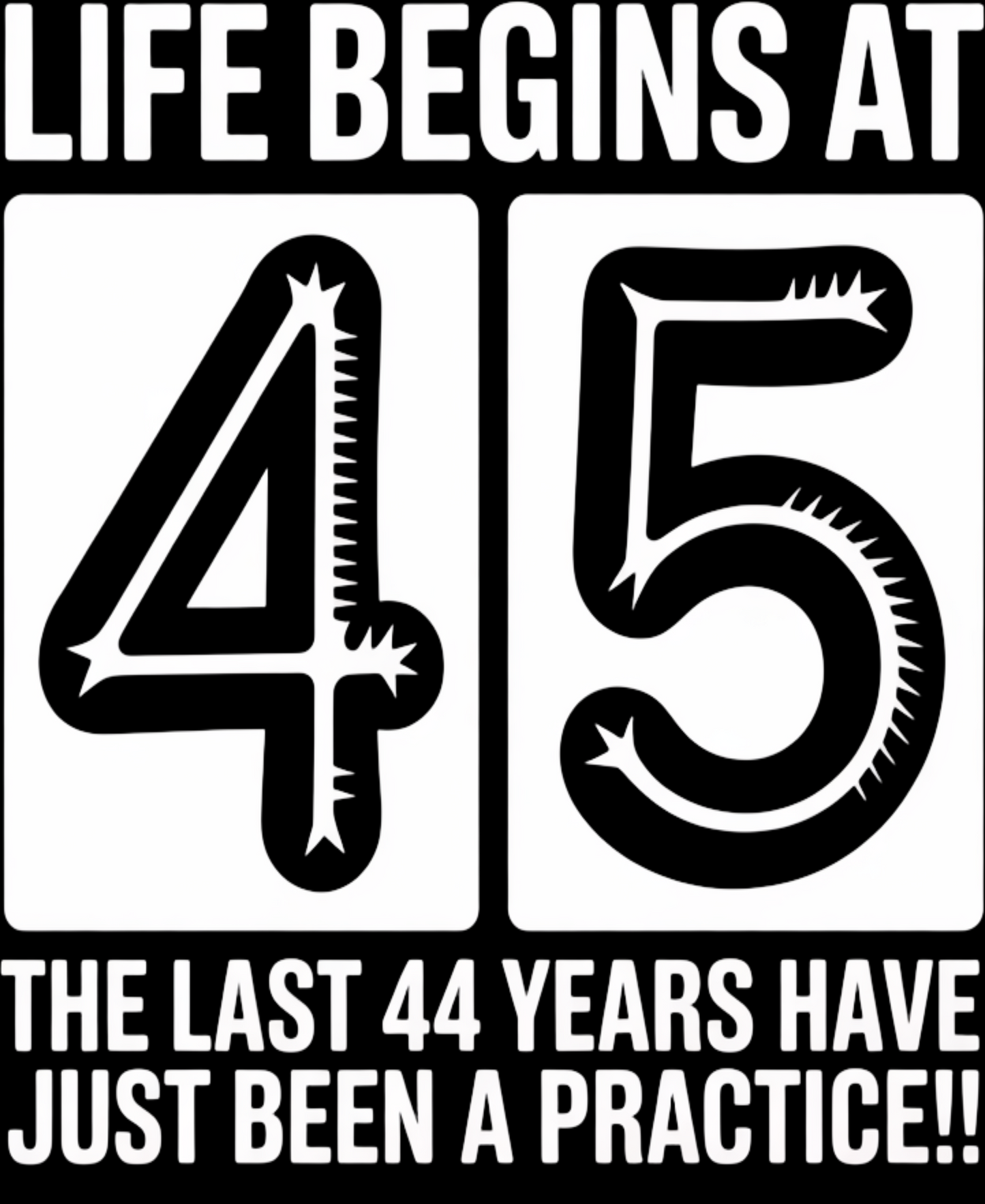 45th Birthday Unisex Classic Crew T-Shirt (Life Begins at 45 Plain)