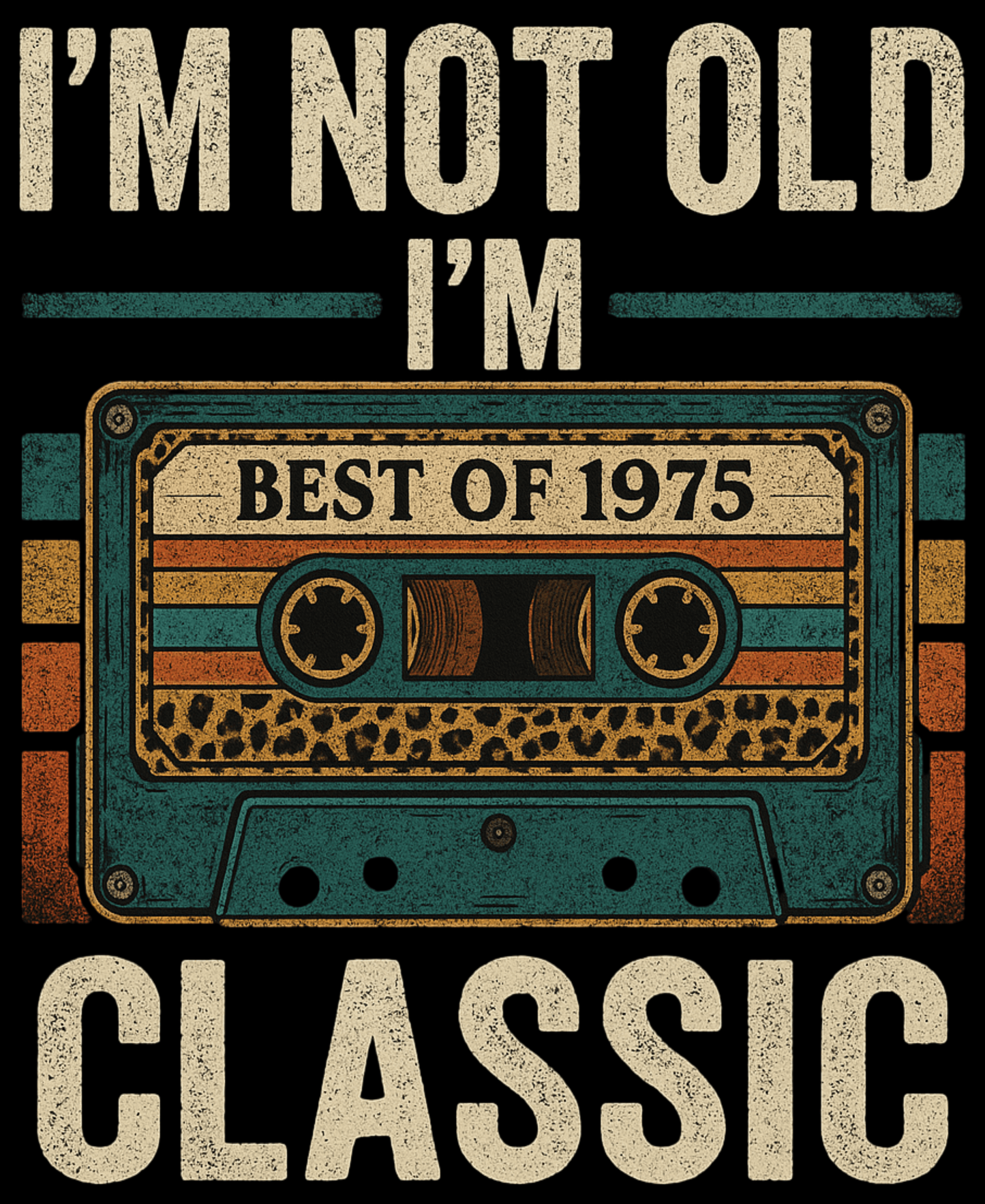 1975 Birthday Male Unisex Classic Crew T-Shirt (I'm Not Old I'm Classic)