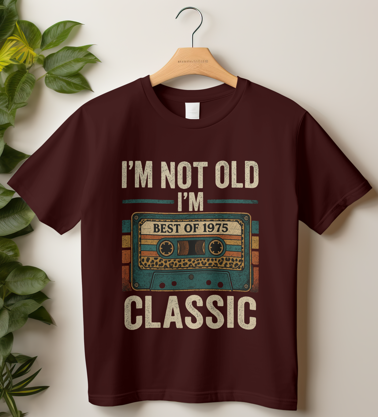 1975 Birthday Male Unisex Classic Crew T-Shirt (I'm Not Old I'm Classic)