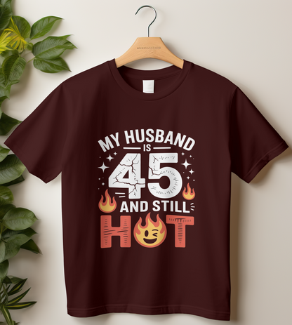 45th Birthday Unisex Classic Crew T-Shirt (My Husband is 45)