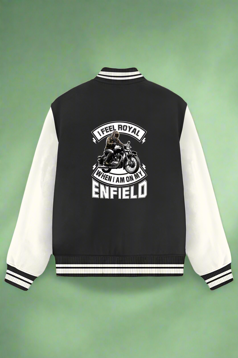 Unisex Exclusive Bikers Varsity Jacket (I feel Royal When I am on my Enfield)