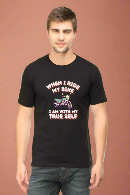 Round Neck Mens Tshirt (When I ride my bike)