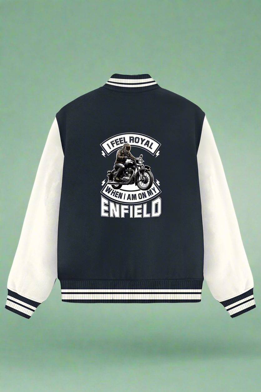 Unisex Exclusive Bikers Varsity Jacket (I feel Royal When I am on my Enfield)