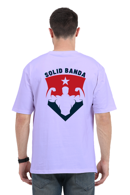 Round Neck Half Sleeve Oversized Gym T-Shirt (Solid Banda)