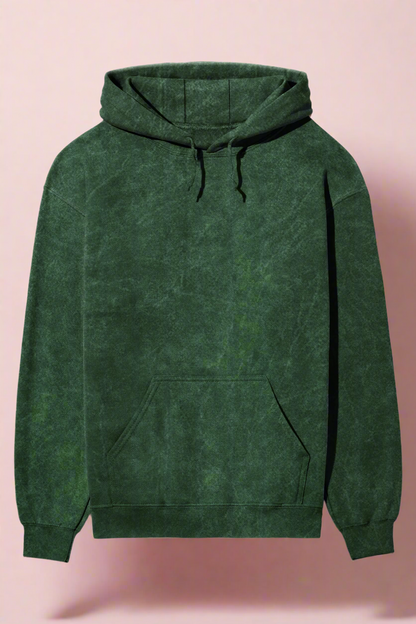 Unisex Full Sleeve Acid Wash Bikers Hoodie - Back Side Print (The Road is my Escape)