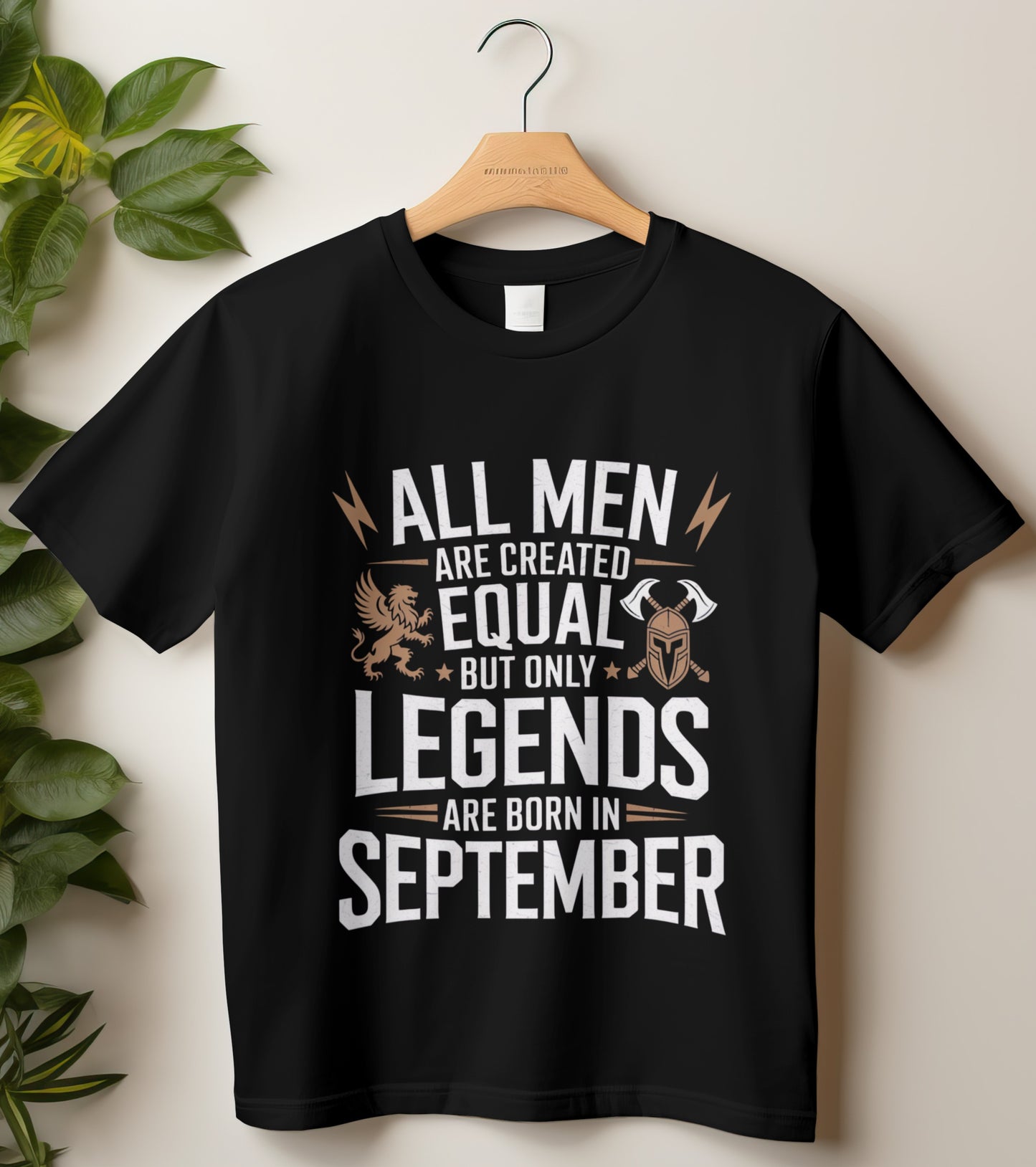 September Birthday T-shirt Round Neck Half Sleeve (All men Are Created equal but only legends are born in September)