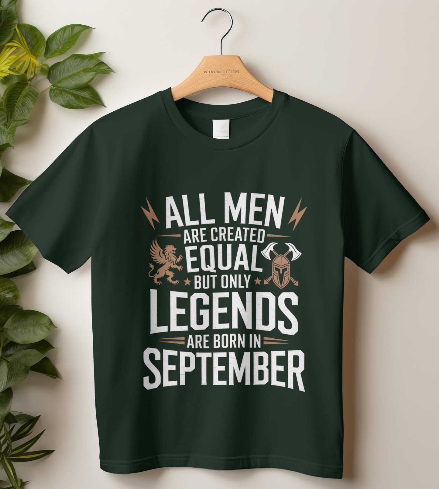 September Birthday T-shirt Round Neck Half Sleeve (All men Are Created equal but only legends are born in September)