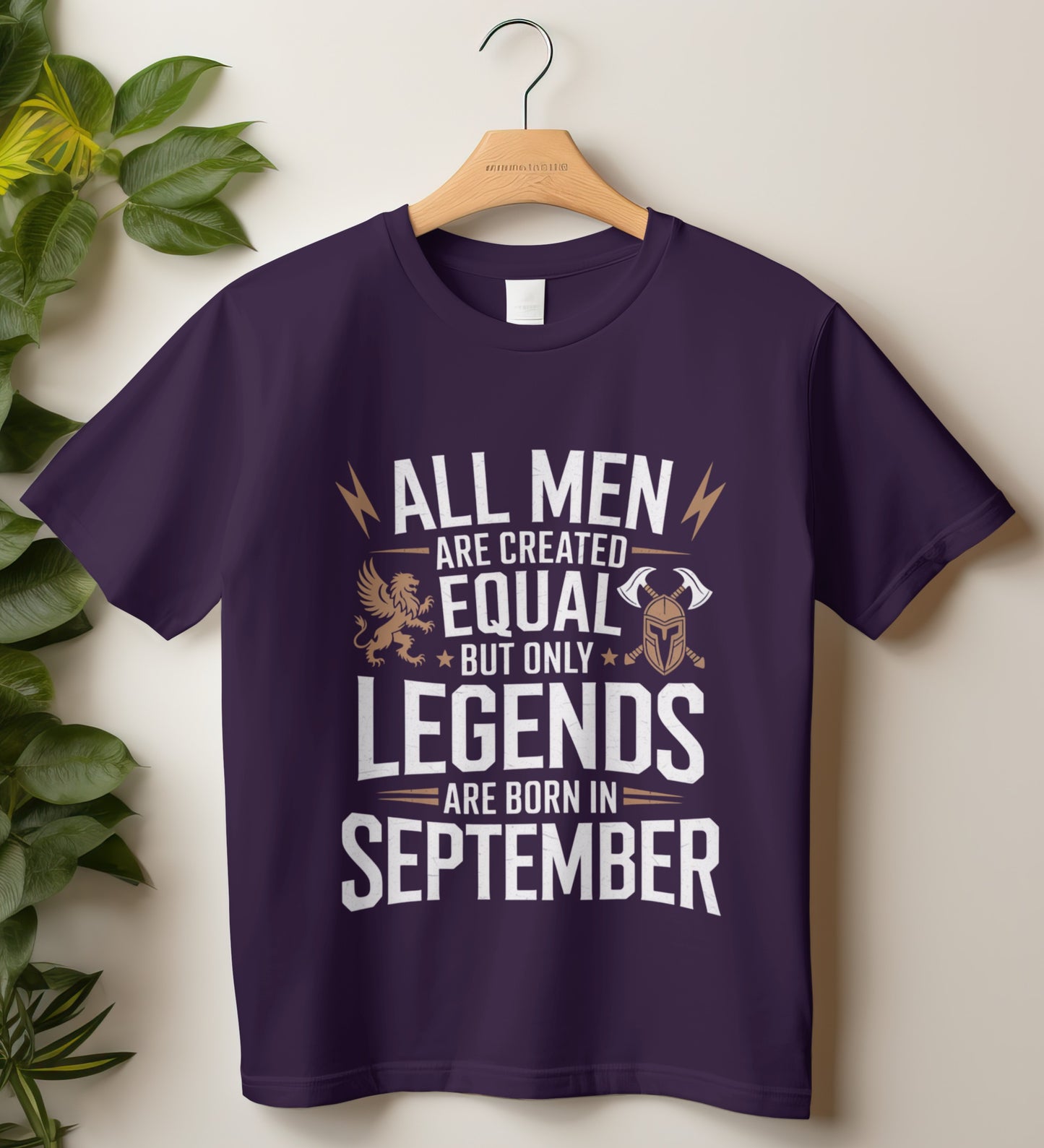September Birthday T-shirt Round Neck Half Sleeve (All men Are Created equal but only legends are born in September)
