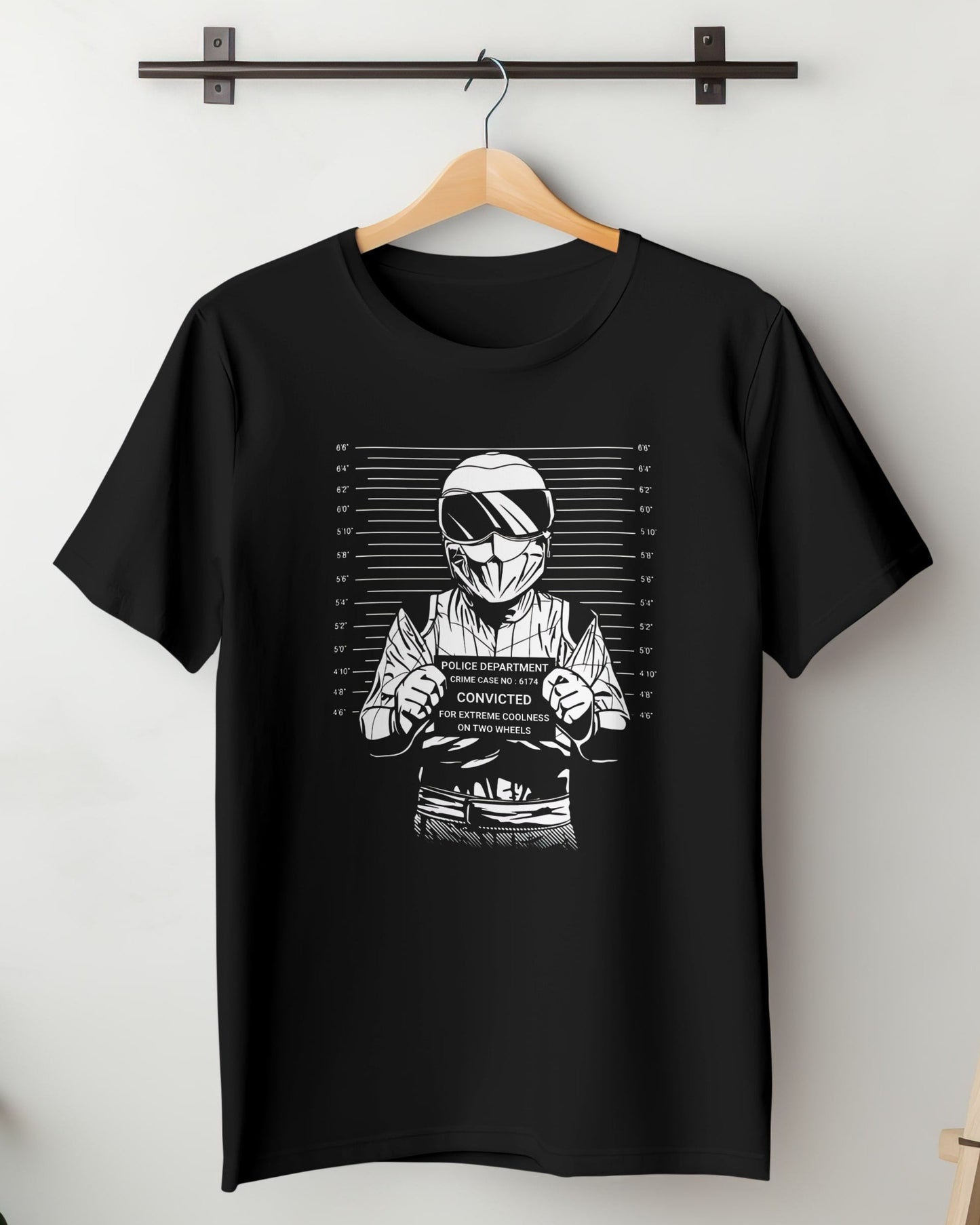Round Neck Half Sleeve Biker T-Shirt (Convicted for extreme coolness)