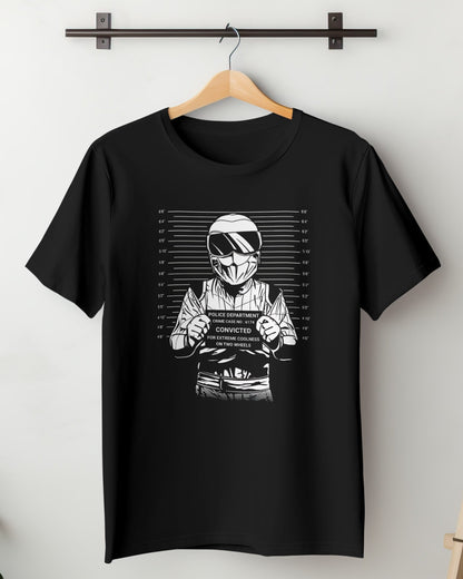 Round Neck Half Sleeve Biker T-Shirt (Convicted for extreme coolness)