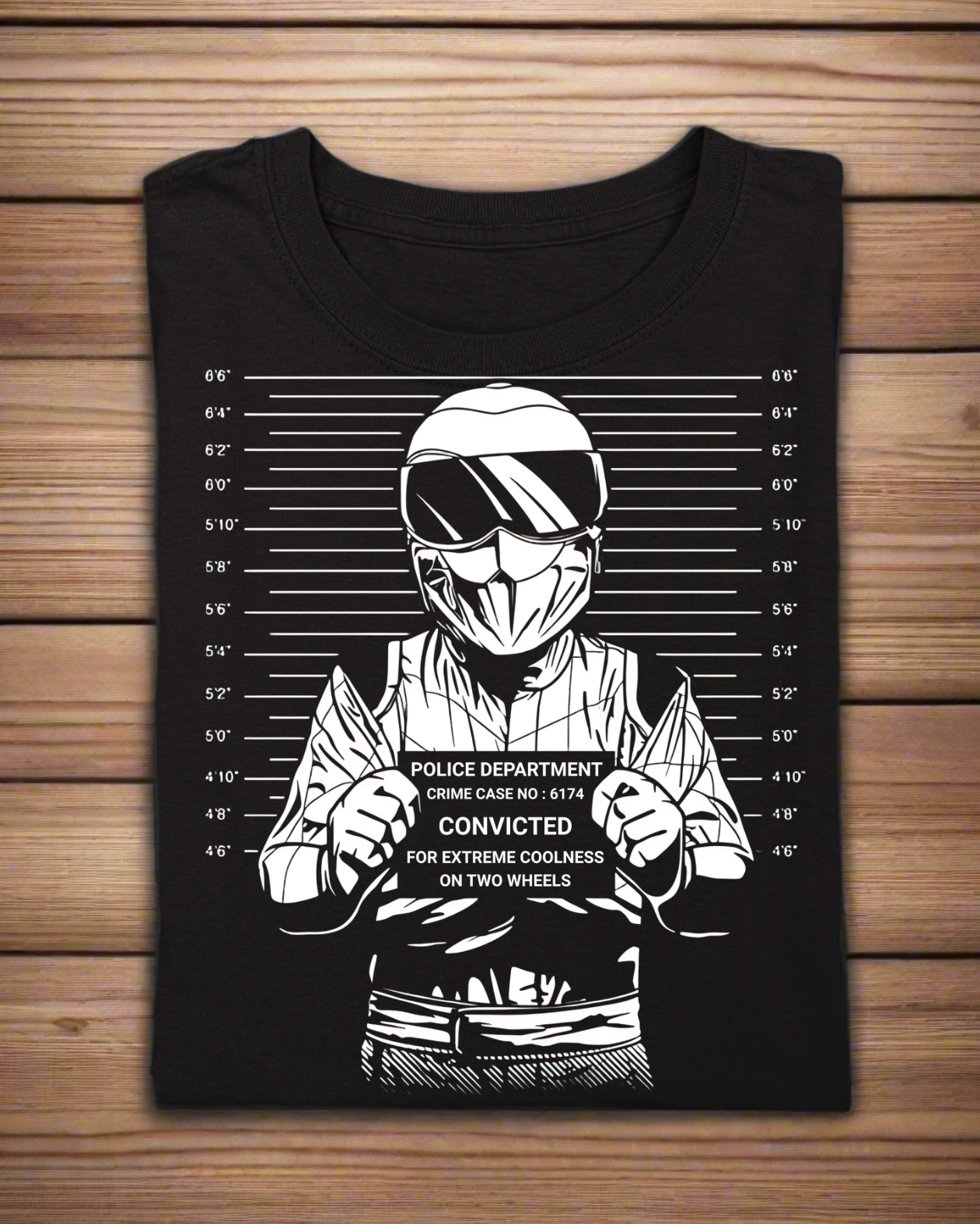 Round Neck Half Sleeve Biker T-Shirt (Convicted for Extreme Coolness New)