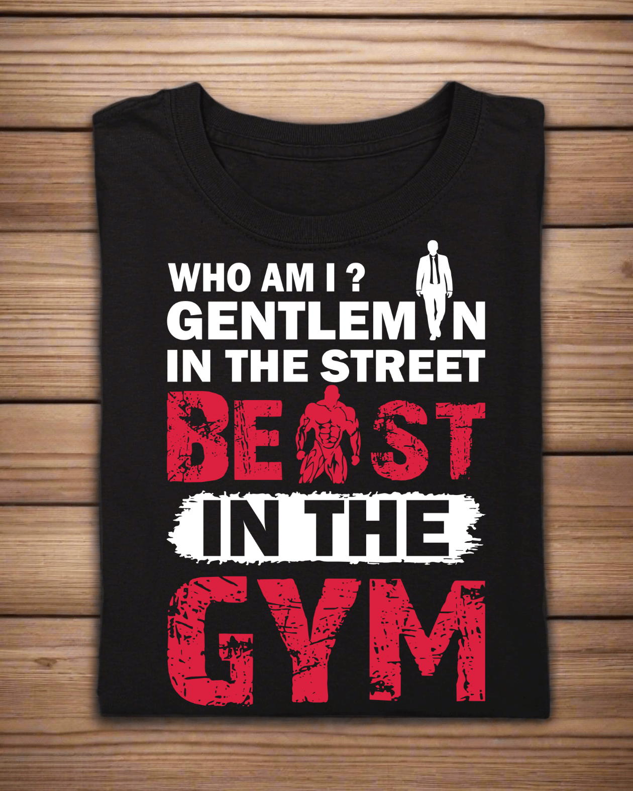 Round Neck Half Sleeve Gym T-Shirt (Gentleman in the street)
