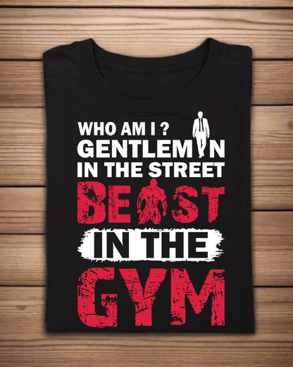 Round Neck Half Sleeve Gym T-Shirt (Gentleman in the street)