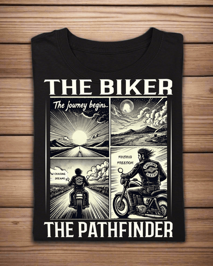 Round Neck Half Sleeve Biker T-Shirt (The Biker The Pathfinder)