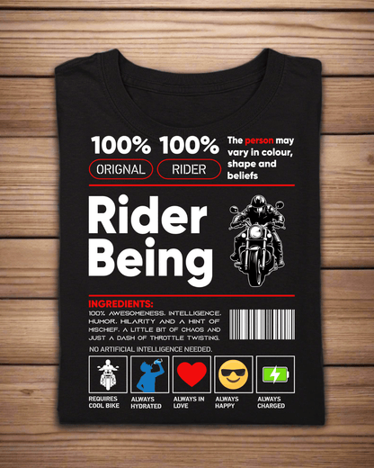 Round Neck Half Sleeve Biker T-Shirt (Rider Being)