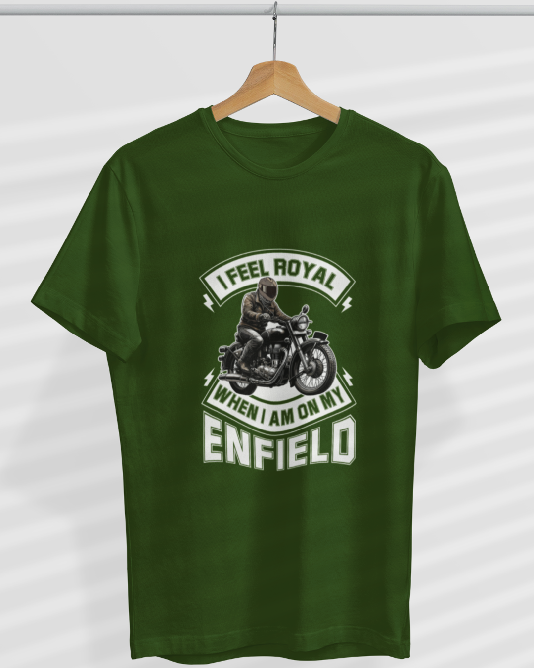 Round Neck Half Sleeve Biker T-Shirt 2 (I feel Royal When I am on my Enfield)