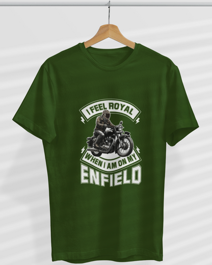 Round Neck Half Sleeve Biker T-Shirt 2 (I feel Royal When I am on my Enfield)
