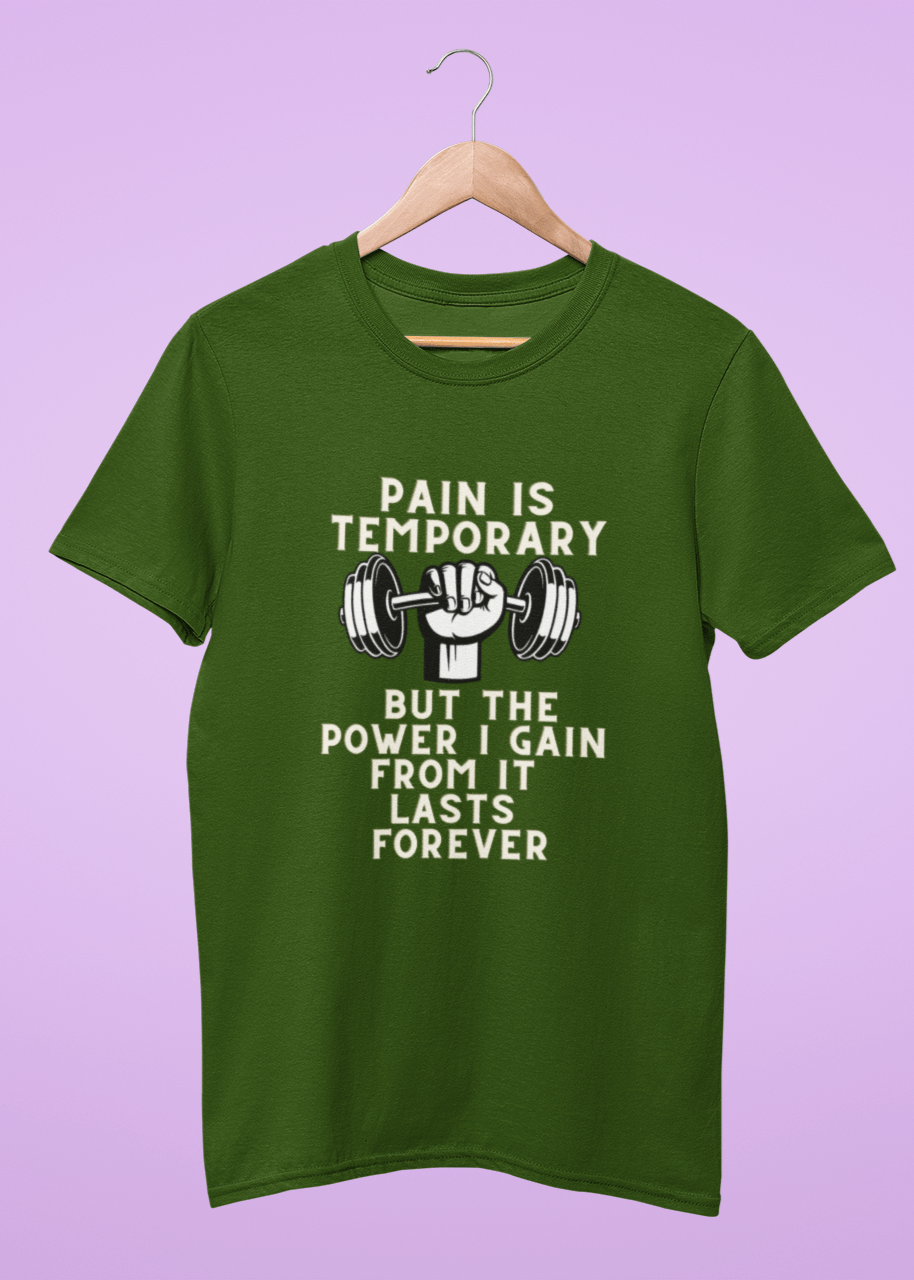 Round Neck Men T-Shirt (Pain is Temporary)