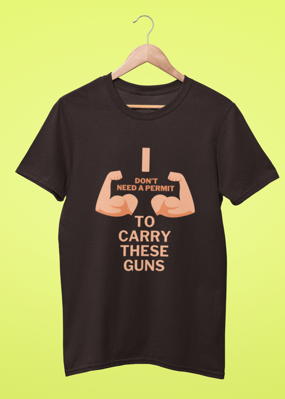 Round Neck Men T-Shirt(I dont need a permit)