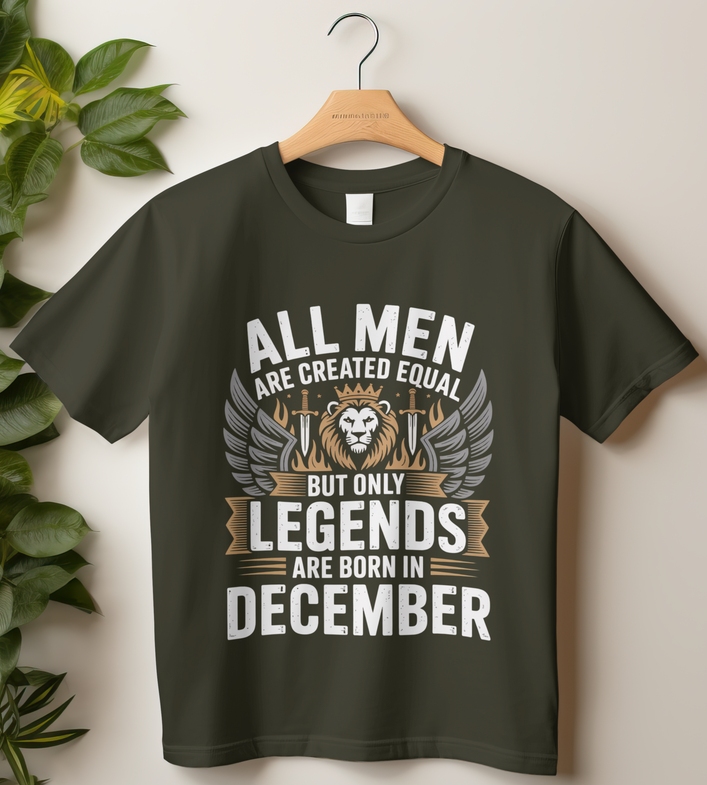 December Birthday Unisex Classic Crew T-Shirt (All Men are Created Equal December)