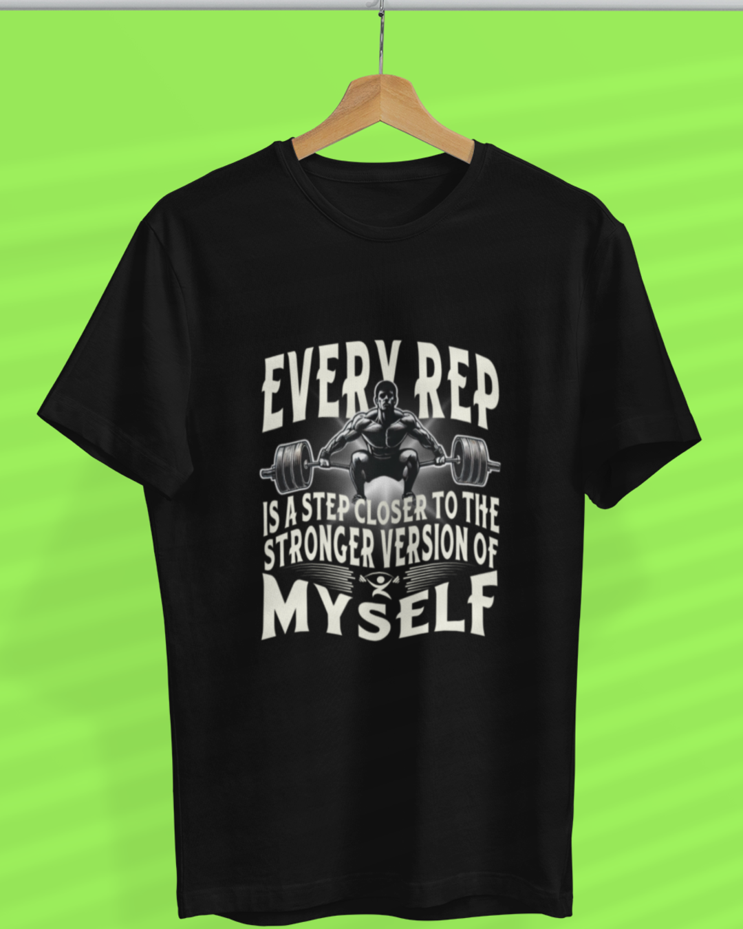 Round Neck Half Sleeve Gym T-Shirt (Every Rep Is a Step Closer)