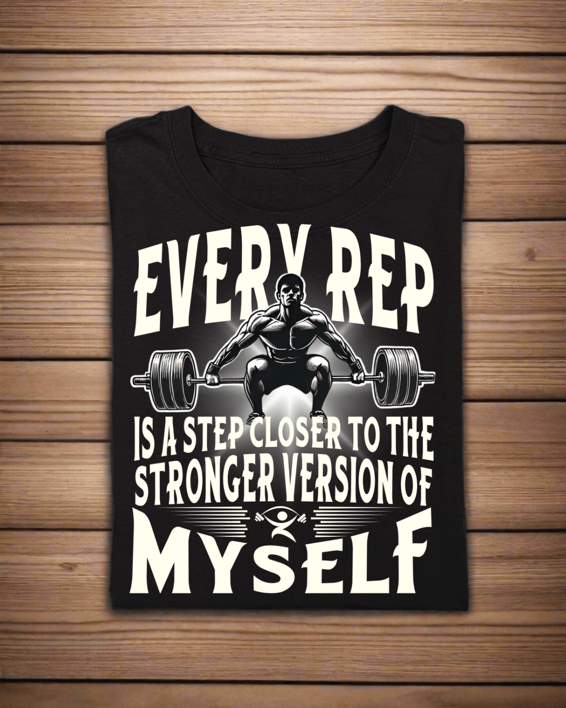 Round Neck Half Sleeve Gym T-Shirt (Every Rep Is a Step Closer)