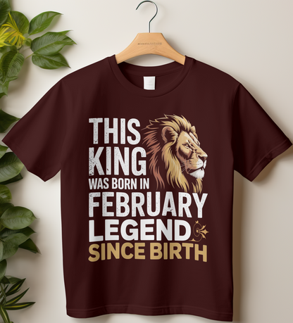 February Birthday Male Classic Crew T-Shirt (This King Was Born in February)