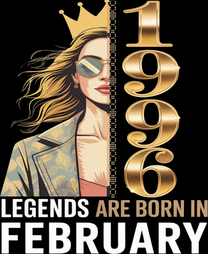 1996 February Birthday Girl's Classic T-Shirt (Legends are born in February)