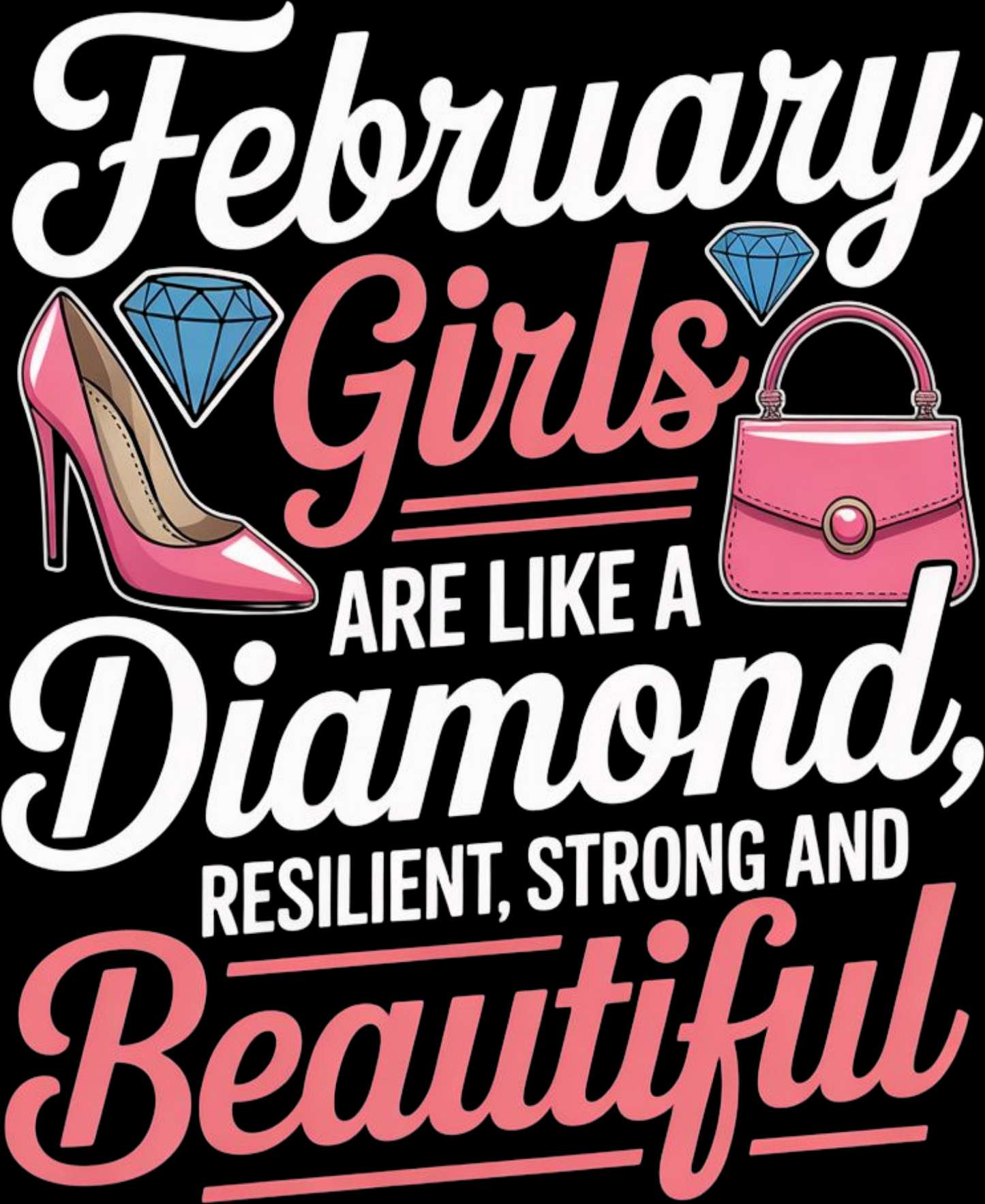 February Birthday Girl's Classic T-Shirt (February Girls are like a Diamond)