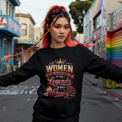 February Birthday Girl's Sweatshirt (All Women are created equal)