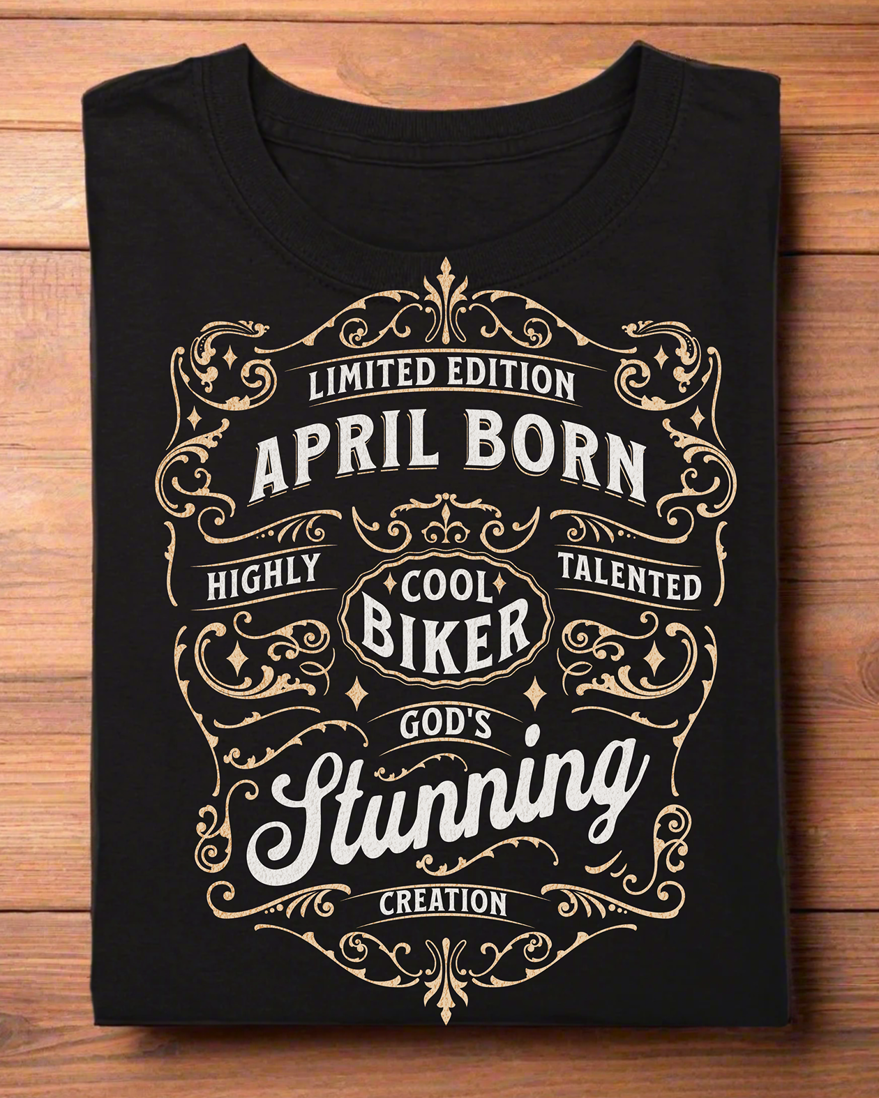 Round Neck Half Sleeve Birthday Biker T-Shirt (Limited Edition April Born)