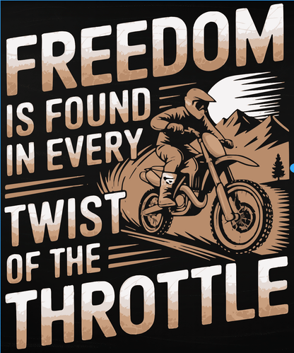 Oversized Biker T-Shirt Round Neck Half Sleeve (Freedom is Found in Every Twist)