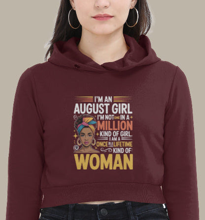 August Birthday Female Cropped Hoodie (I'm an August Girl)