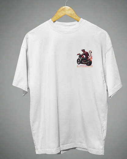 Oversized Biker T-Shirt Round Neck Half Sleeve (Masters of the Midnight Road)