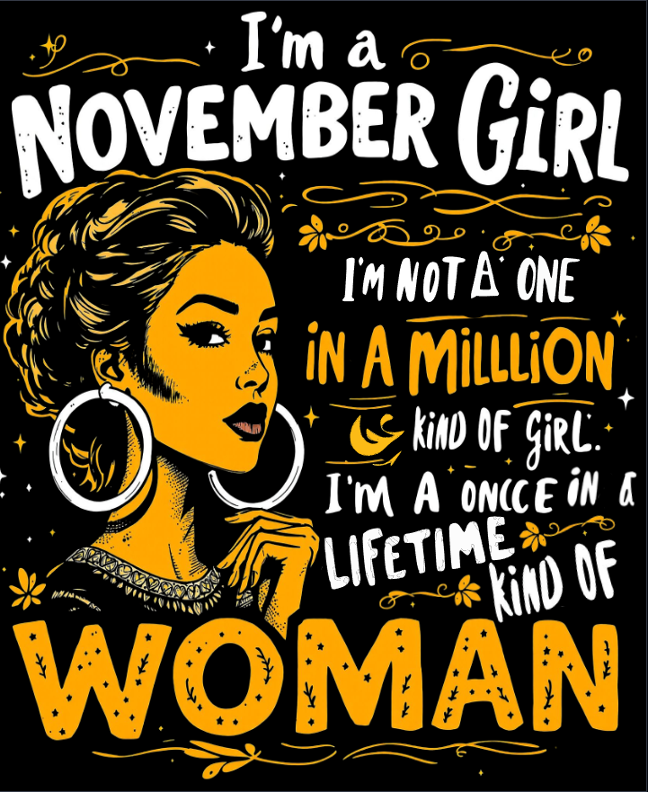 November Birthday Unisex Terry Oversized Tee Half Sleeve(I am a November Girl)